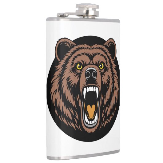 Roaring Bear Power Emblem Flachmann (Rechts)
