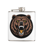 Roaring Bear Power Emblem Flachmann (Vorderseite)