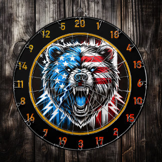 Roaring Bear Strikes mit scharfem Stolz Dartscheibe