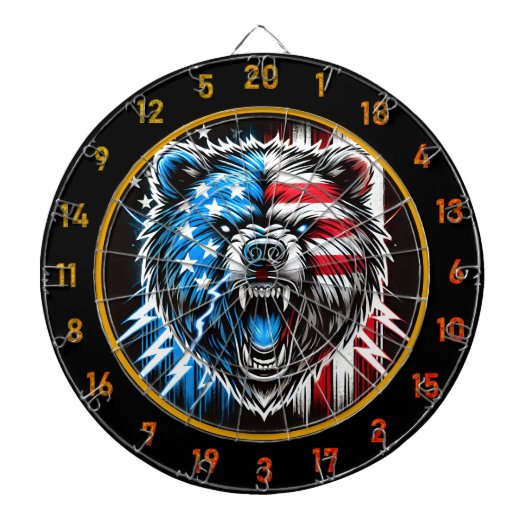 Roaring Bear Strikes mit scharfem Stolz Dartscheibe (vorne)