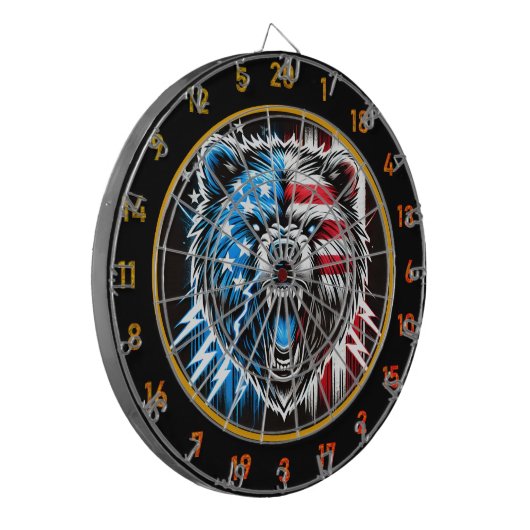 Roaring Bear Strikes mit scharfem Stolz Dartscheibe (Vorderseite Links)