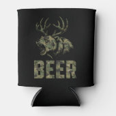 Roaring Bear With Antlers Beer Hunting Vintage Dosenkühler (Vorderseite)