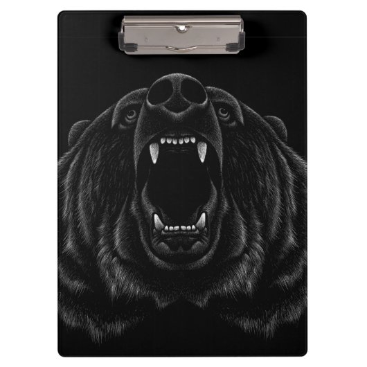 Roaring Black Bear Clipboard Klemmbrett (Vorderseite)