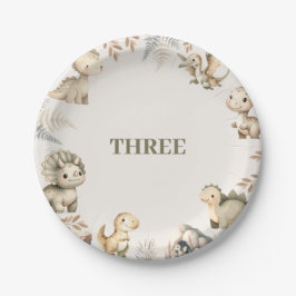 Roaring Boho Dinosaur Thema Geburtstag Pappteller