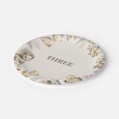 Roaring Boho Dinosaur Thema Geburtstag Pappteller (Schrägansicht)