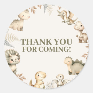 Roaring Boho Dinosaur Thema Geburtstag Runder Aufkleber