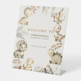 Roaring Boho Dinosaur Thema Geburtstag Sockelschild