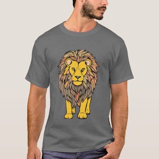 Roaring Bold: Fierce Lion Print T - Shirt" T-Shirt (Vorderseite)