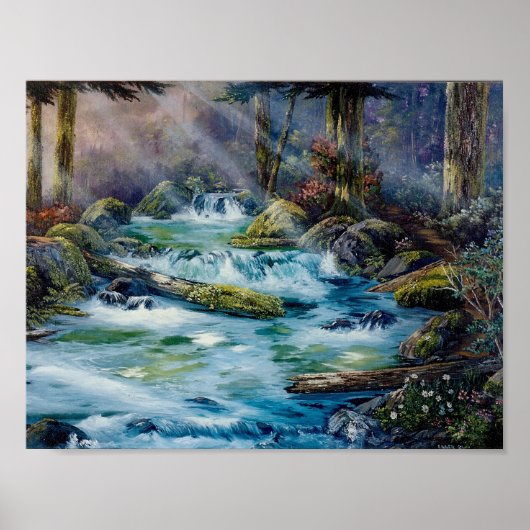 Roaring Creek Scene aus dem Pazifischen Nordwesten Poster (Vorne)