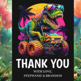 Roaring Danke für die Geburtstagsparty von Dino-Mi Postkarte