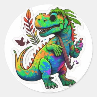 Roaring Dino: Fun Dinosaur Sticker Design"