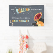 Roaring Dinosaur Baby Dusche Dino Backdrop Banner (Insitu)