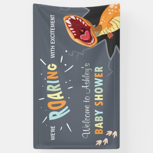 Roaring Dinosaur Baby Dusche Dino Backdrop Banner (Vertikal)