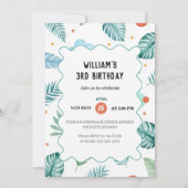 Roaring Dinosaur Birthday Einladung (Rückseite)