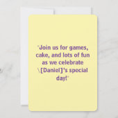 Roaring Dinosaur Boys Geburtstagsparty Einladung | (Rückseite)