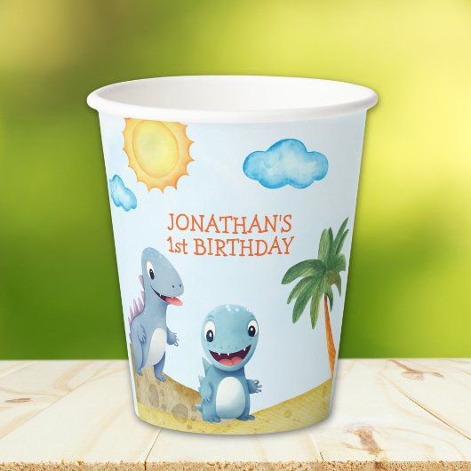 "Roaring Dinosaur Party | Boys Birthday  Pappbecher