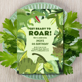 Roaring Dinosaurier Kind Geburtstag Einladung
