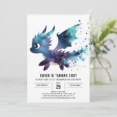 Roaring Dragon Birthday Custom Einladung (Stehend Vorderseite)