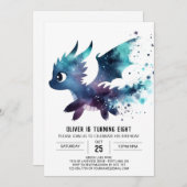 Roaring Dragon Birthday Custom Einladung (Vorne/Hinten)