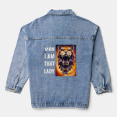 Roaring Fierce Fire Alien Tiger Wildlife Art Jeansjacke (Rückseite)