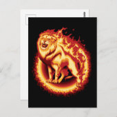 Roaring Fire Lion Postkarte (Vorne/Hinten)
