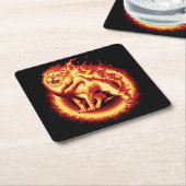 Roaring Fire Lion Rechteckiger Pappuntersetzer (angewinkelt)