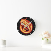 Roaring Fire Lion Runde Wanduhr (Zuhause)