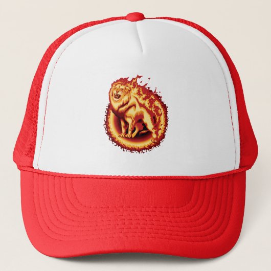 Roaring Fire Lion Truckerkappe (Vorderseite)