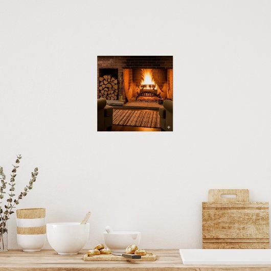 Roaring Fireplace Poster (Küche)