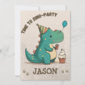 Roaring Fun im Dino Party Einladung (Vorderseite)
