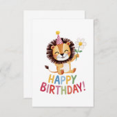 Roaring Fun Lion Birthday Design Dankeskarte (Vorne/Hinten)