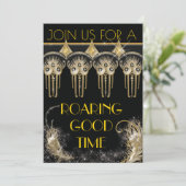 Roaring Gatsby Bling Party Einladungen (Stehend Vorderseite)