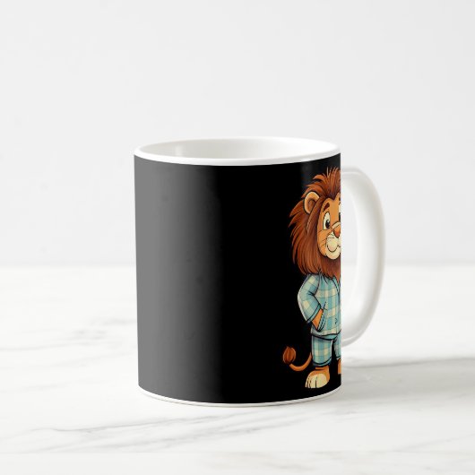 Roaring Giggles_ Lion In Pajama Costume For Sleepy Kaffeetasse (VorderseiteRechts)