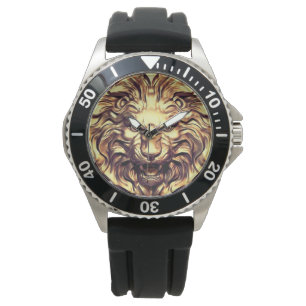 Roaring Gold Lion Head eWatch Armbanduhr