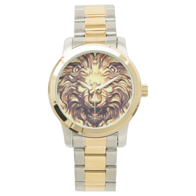 Roaring Gold Lion Head eWatch Armbanduhr (Vorderseite)