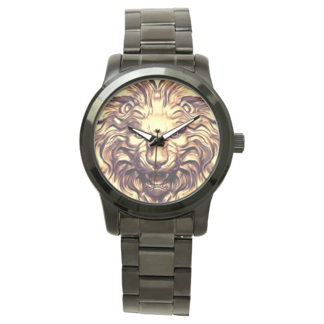 Roaring Gold Lion Head eWatch Armbanduhr (Vorderseite)