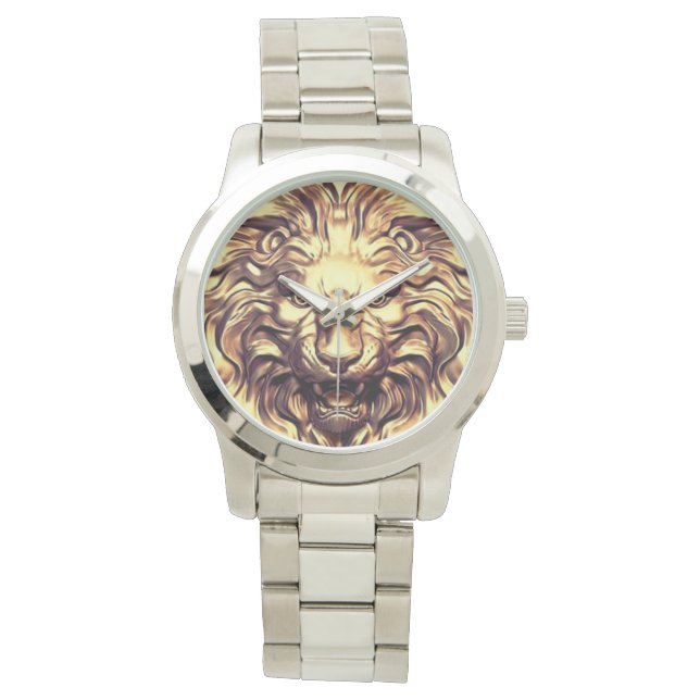 Roaring Gold Lion Head eWatch Armbanduhr (Vorderseite)