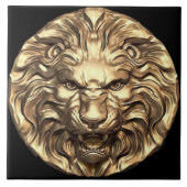 Roaring Gold Lion Head Keramik Tile Fliese (Vorderseite)