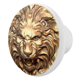 Roaring Gold Lion Head Keramikknauf