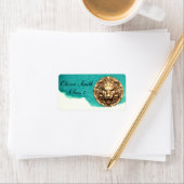 Roaring Gold Lion Head Personalisiert School Label Adressaufkleber (Insitu)