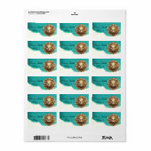 Roaring Gold Lion Head Personalisiert School Label Adressaufkleber (Vorne)