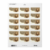 Roaring Gold Lion Head Personalisiert School Label Adressaufkleber (Vorne)