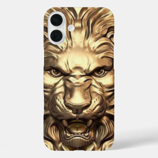 Roaring Gold Lion Head Phone Case (Rückseite)