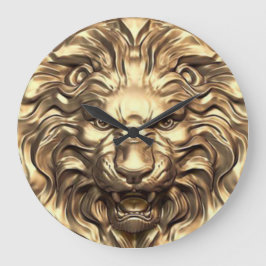 Roaring Gold Lion Head Wall Clock Große Wanduhr