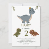 Roaring Good Time Boho Dinosaur Thema Einladung (Vorderseite)