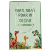 Roaring Good Time Dinosaur Party Geschenk Mittlere Geschenktüte (Vorderseite)