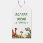 Roaring Good Time Dinosaur Party Geschenkanhänger (Vorderseite)