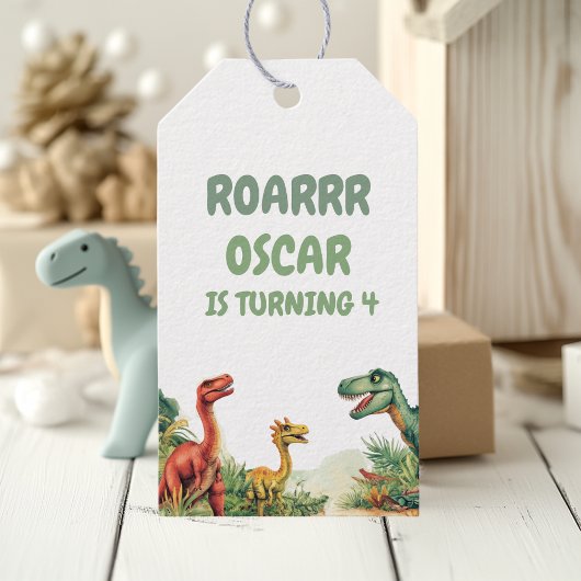 Roaring Good Time Dinosaur Party Geschenkanhänger