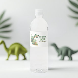 Roaring Good Time Dinosaur Party Wasserflaschenetikett