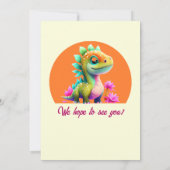 Roaring Good Times Dinosaur 1. Geburtstag Party Einladung (Rückseite)